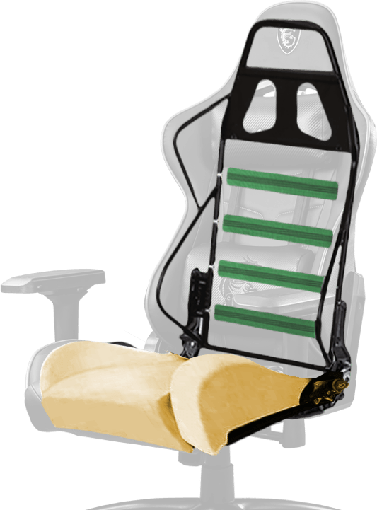 Steel frame with molded foam