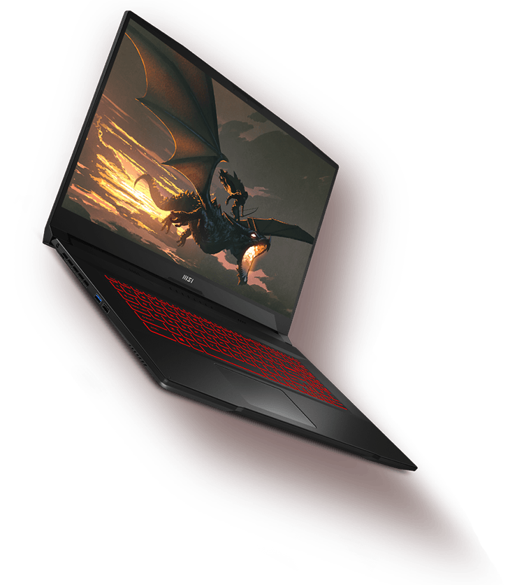 msi katana laptop with different angle