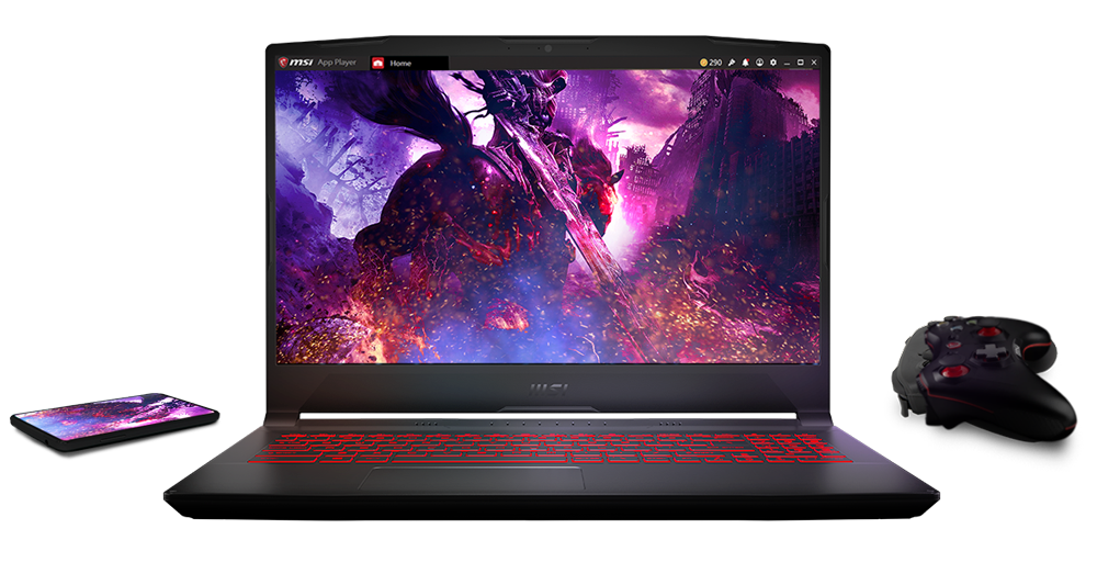 msi katana laptop with app player