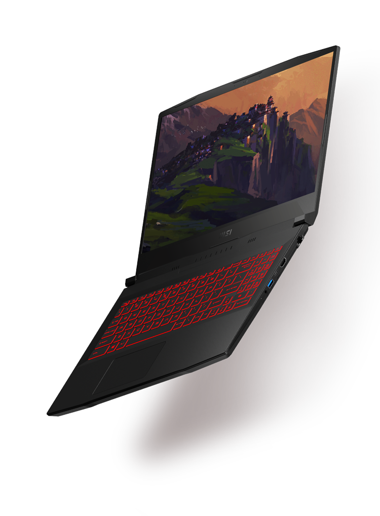 msi katana laptop with different angle 