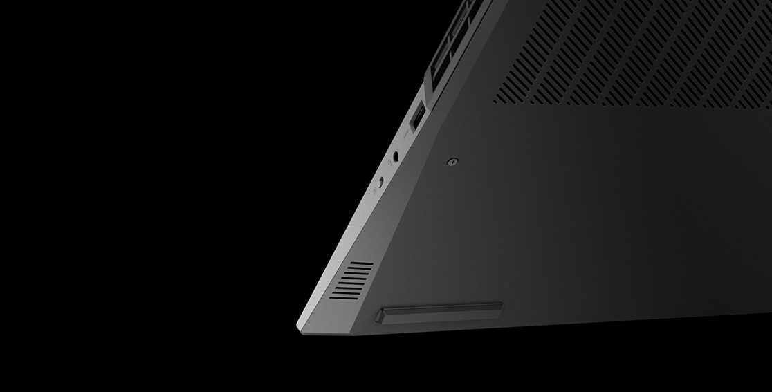 Vue de dessus de l’ordinateur portable de gaming Lenovo Legion 5i Pro Gen 7 (16 '' Intel), montrant le clavier 