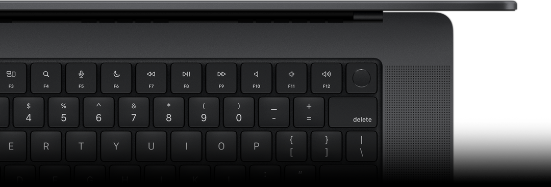 Magic Keyboard avec Touch ID vu d'en haut.