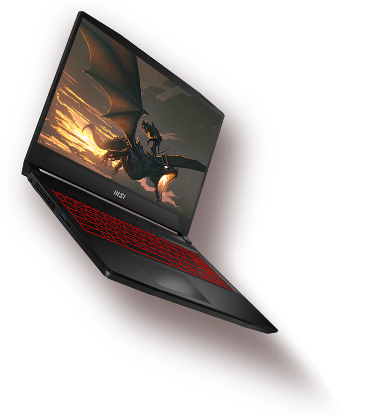 msi katana laptop with different angle