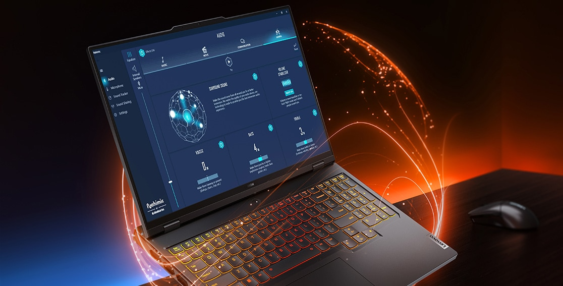 Vue du portable de gaming Lenovo Legion Pro 7 Gen 8 