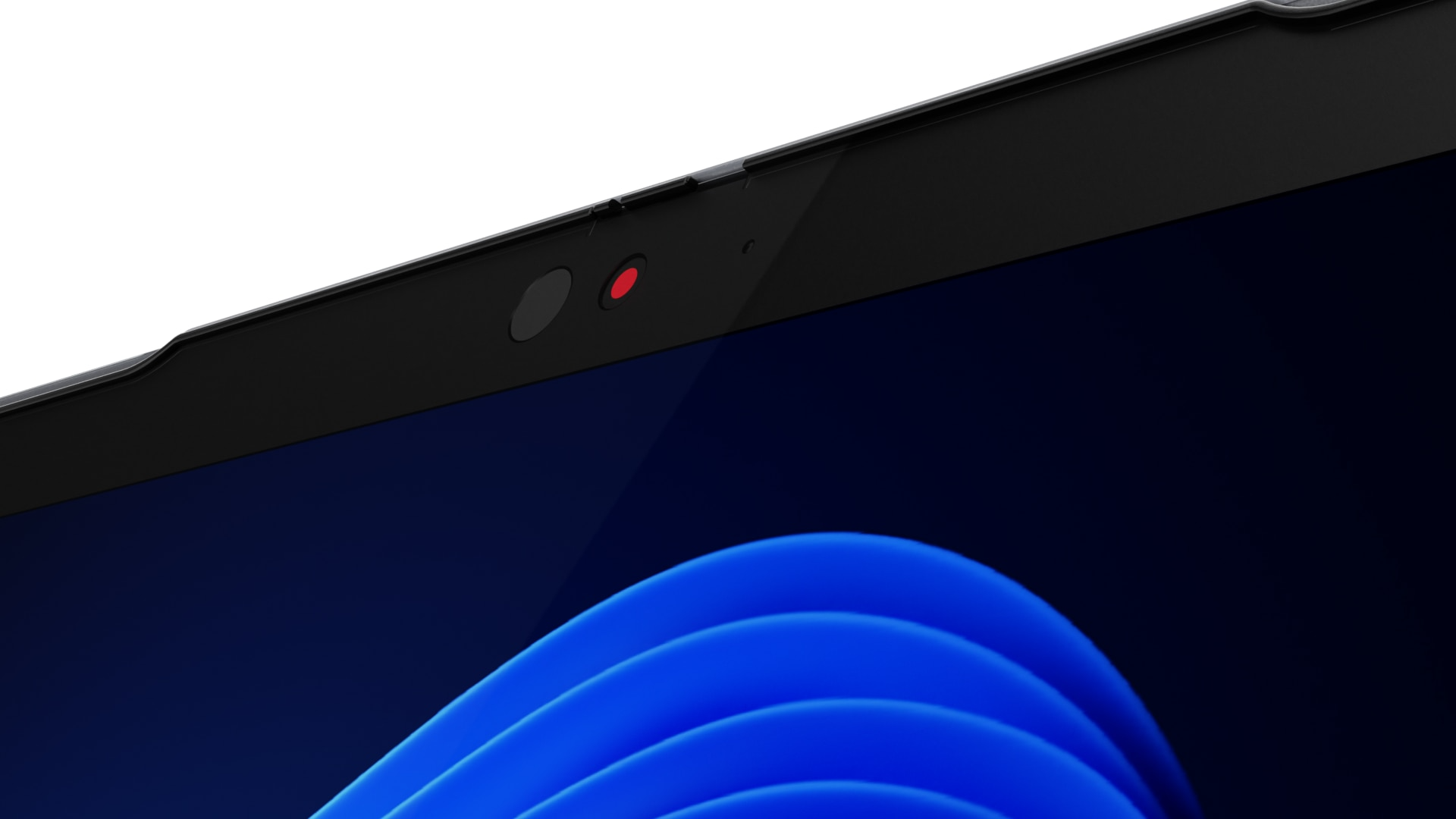 Detail of the Communications Bar in use for a video conference on the Lenovo ThinkPad X1 Yoga Gen 7 2-in-1 laptop.