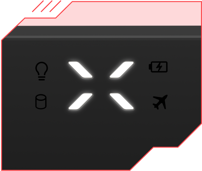 Gros plan sur les indicateurs à quatre voies.