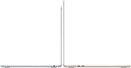Les modèles de MacBook Air 13 et 15 pouces ouverts, dos à dos