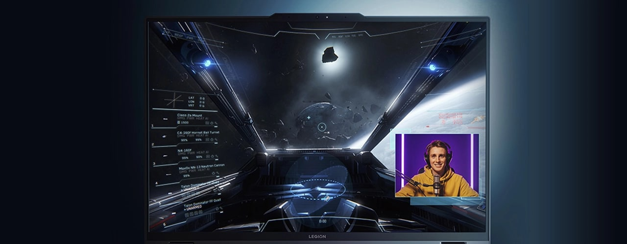 Vue du portable de gaming Lenovo Legion Pro 7 Gen 8 