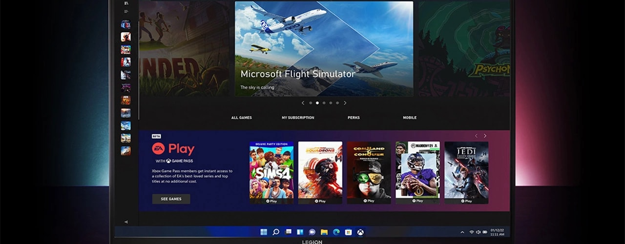 Vue du portable de gaming Lenovo Legion Pro 7 Gen 8 