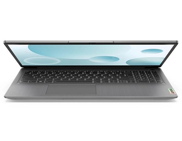 Ideapad 3 15inch Hero Front Facing Right Arctic Grey lid open screen on