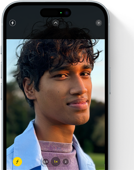 iPhone 15 montrant le mode portrait