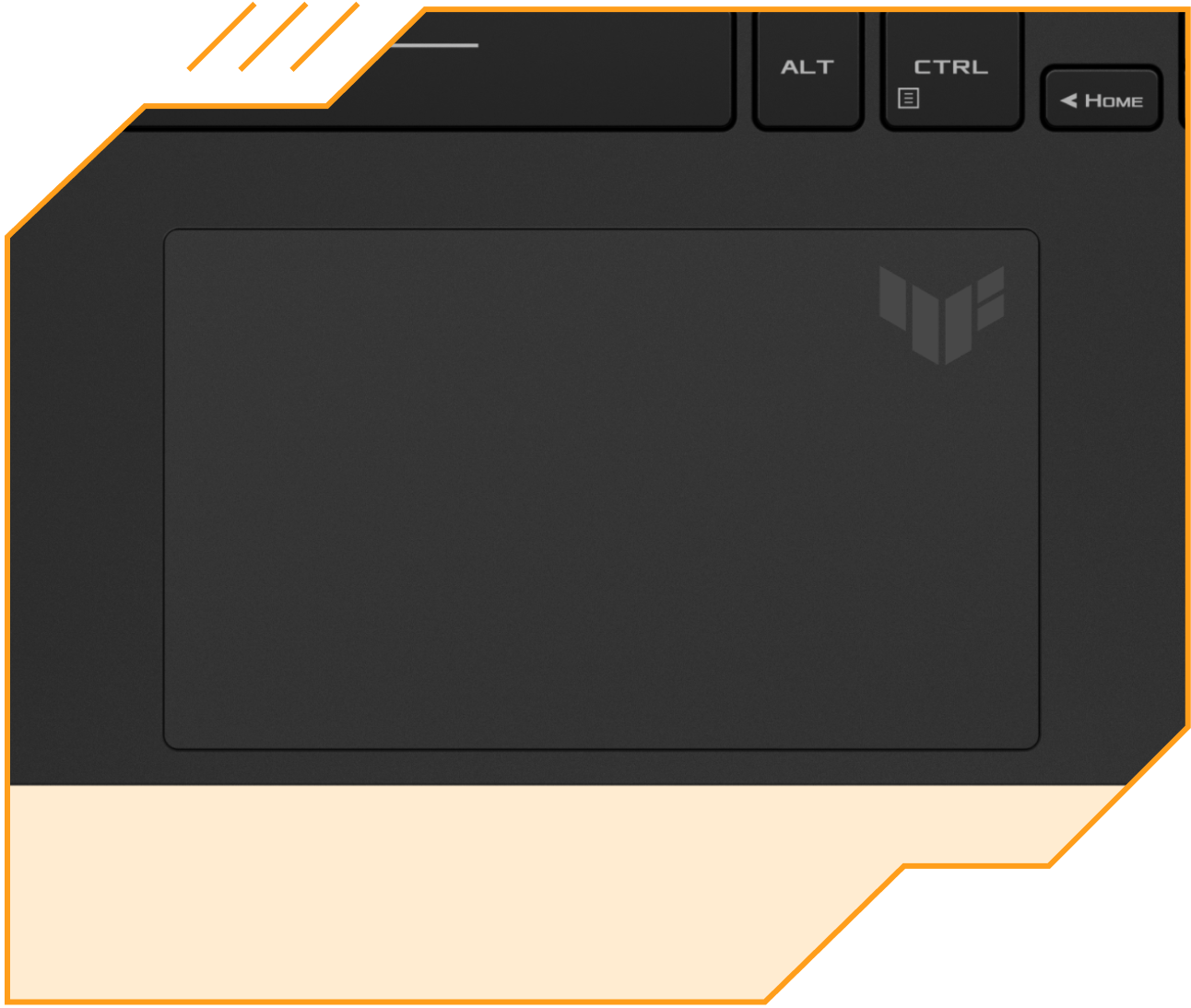 Gros plan du pavé tactile.