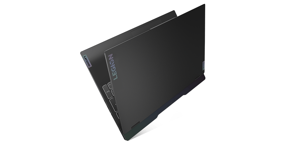 Portable pour gamer Lenovo Legion Slim 7 (15'' AMD), vue du côté supérieur gauche