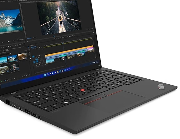 Front-facing view of ThinkPad T14 Gen 3 (14 Intel), showing display and edge of keyboard