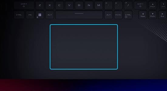 La forme du pavé tactile du SCAR 18 est mise en évidence.