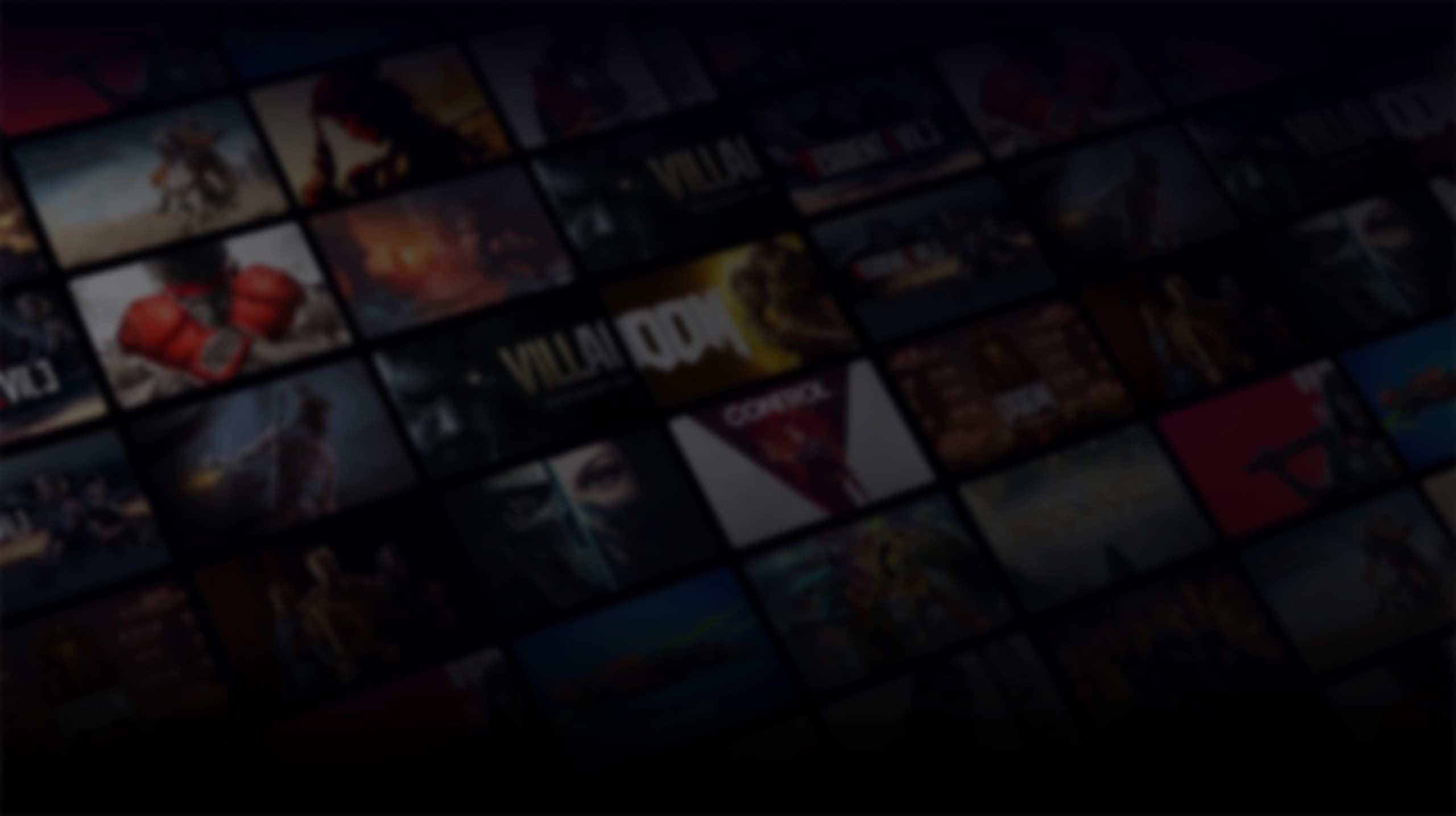 L'arrière-plan de plusieurs jeux visibles dans la bibliothèque.