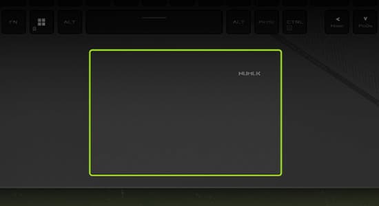 La forme du pavé tactile du G16 est mise en évidence.