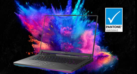 Un ordinateur portable avec un contenu riche et coloré sur l'écran.