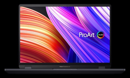 Vue de face de l'écran du ProArt Studiobook 16 OLED.