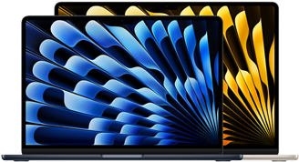 Vue de face de MacBook Air 13 et 15 pouces