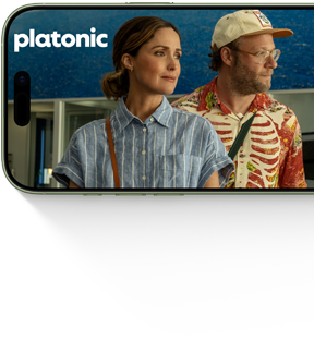 iPhone 17, face avant, affichant la série Apple TV+ Platonic