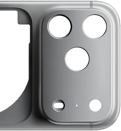 iPhone 17 Pro, face arrière, boîtier unibody en aluminium forgé